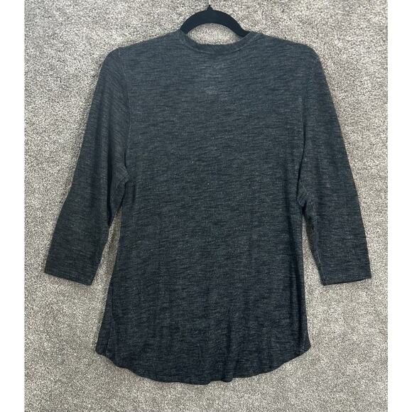 Wrangler Rock 47 Top Womens Medium Gray Embellished Hi Low Hem Tunic Blouse Boho - Picture 2 of 5